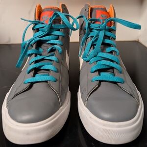 Nike Classic Sweet High-Top Gray Teal Orange Sneakers Size MSRP $110